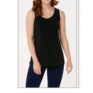 Susan Graver Size M Black Liquid Knit Tank A366913 NWOT